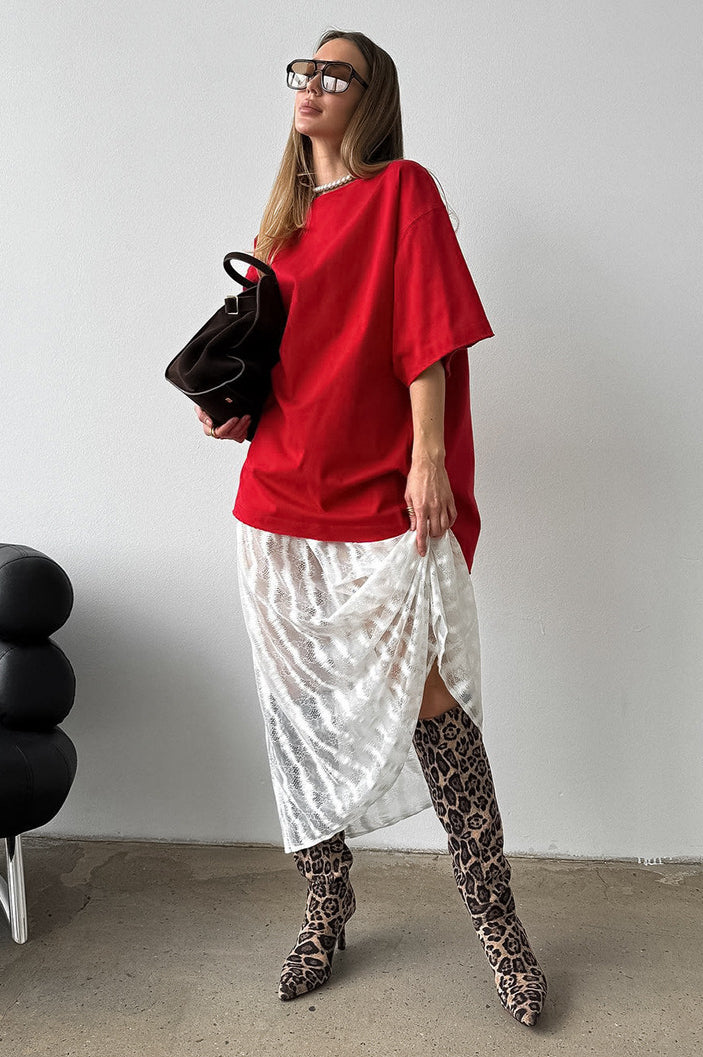 Vintage Lace Hollow Midi Skirt image 5