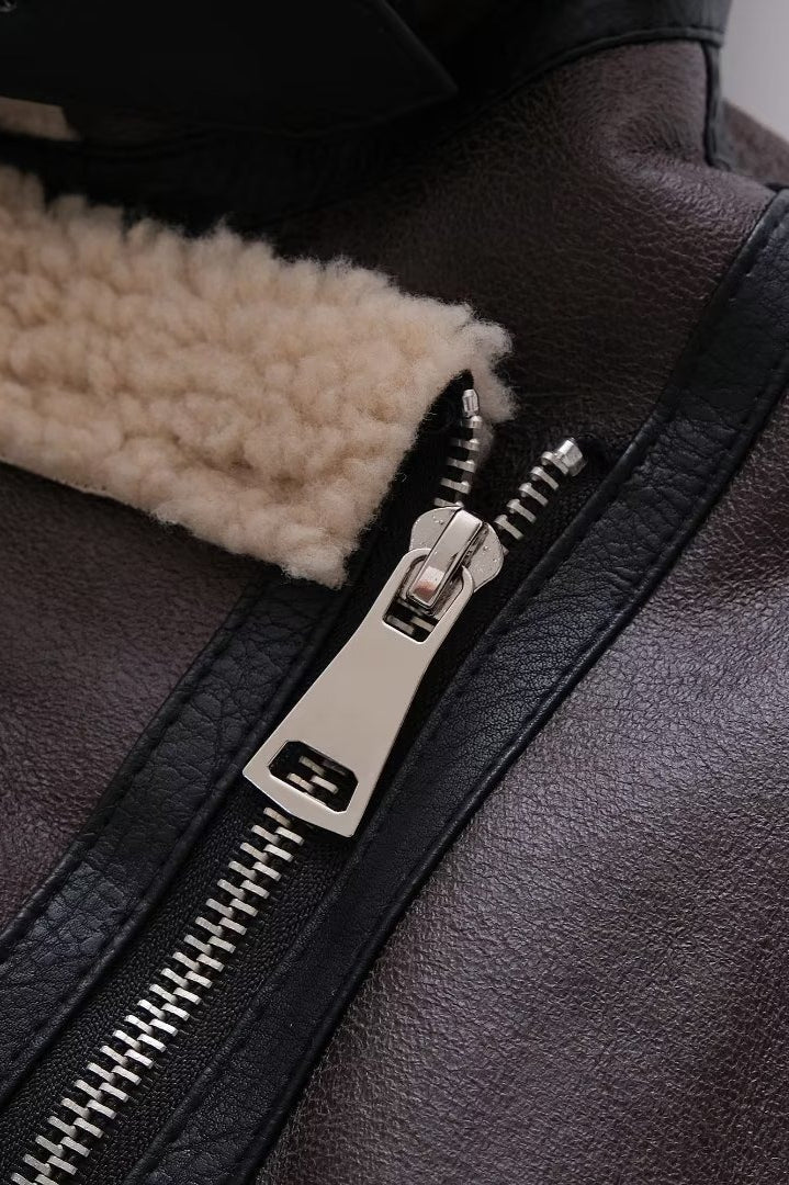 Multi-Zip Faux Shearling Longline Jacket image 11