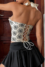 Sexy Ruffle Print Halter Bustier  Halter Top image 15