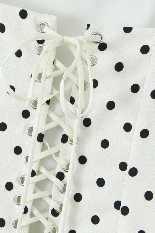 Polka Dot Square Neck Cami Mini Dress image 3