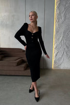 Sexy Knit High Waist Bodycon Midi Dress image 10