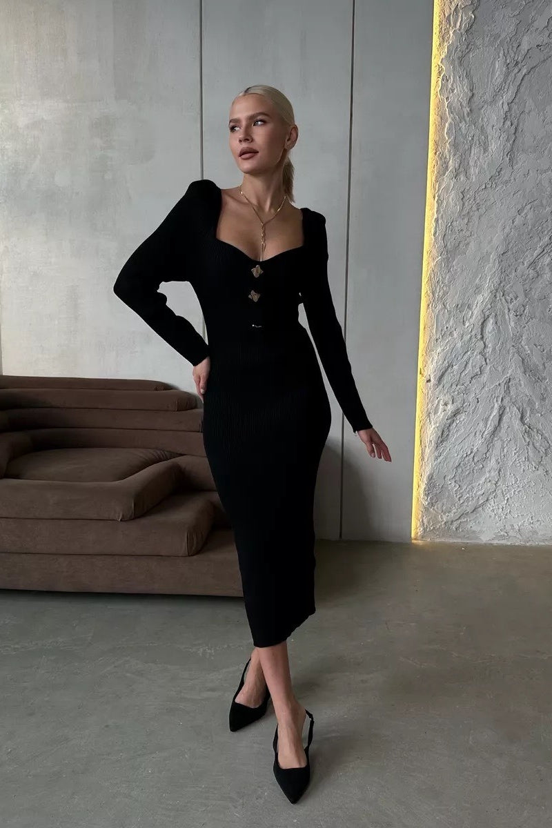 Sexy Knit High Waist Bodycon Midi Dress image 10