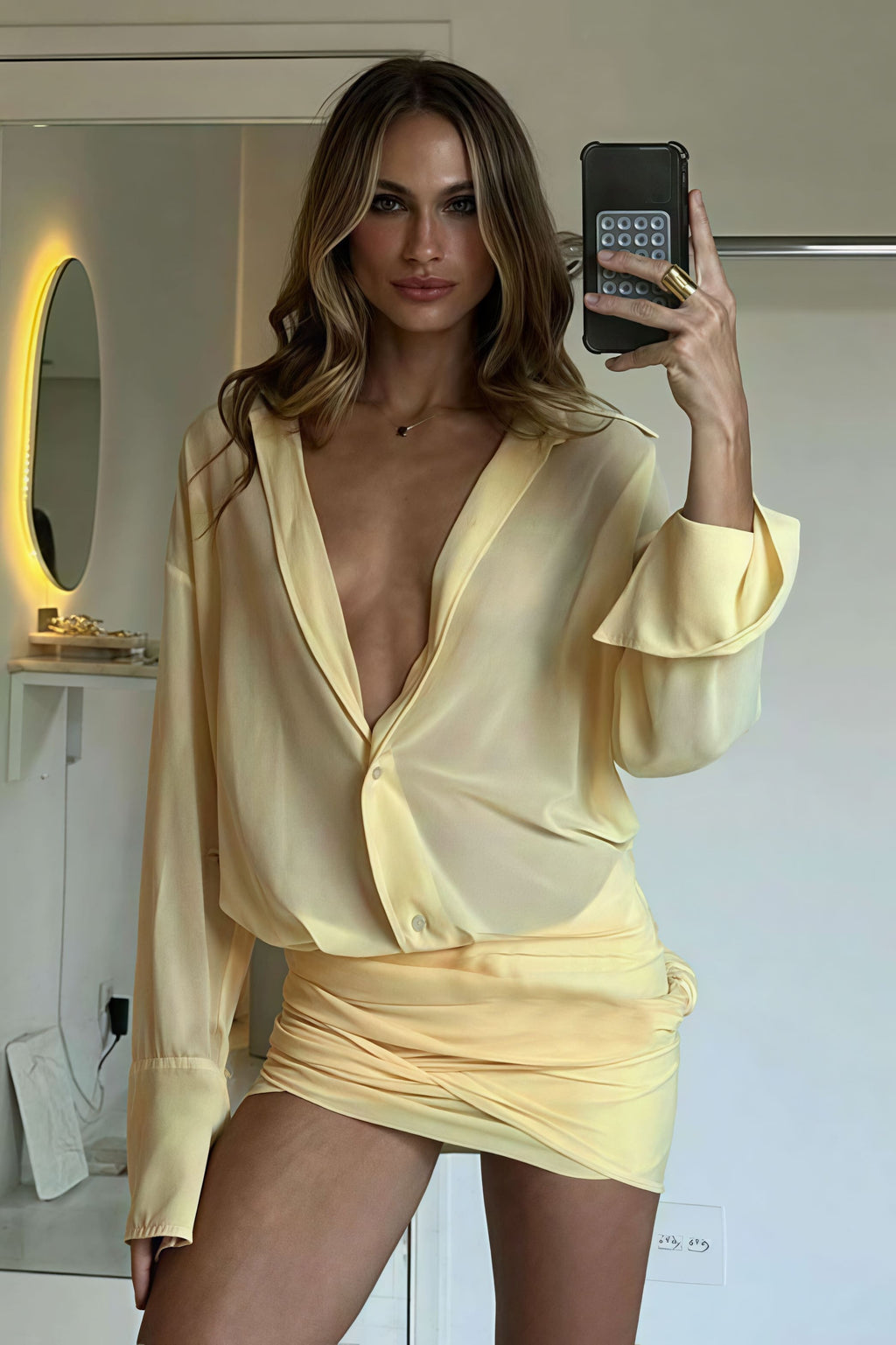 Collared Slim Fit Bodycon Shirt Mini Dress image 6