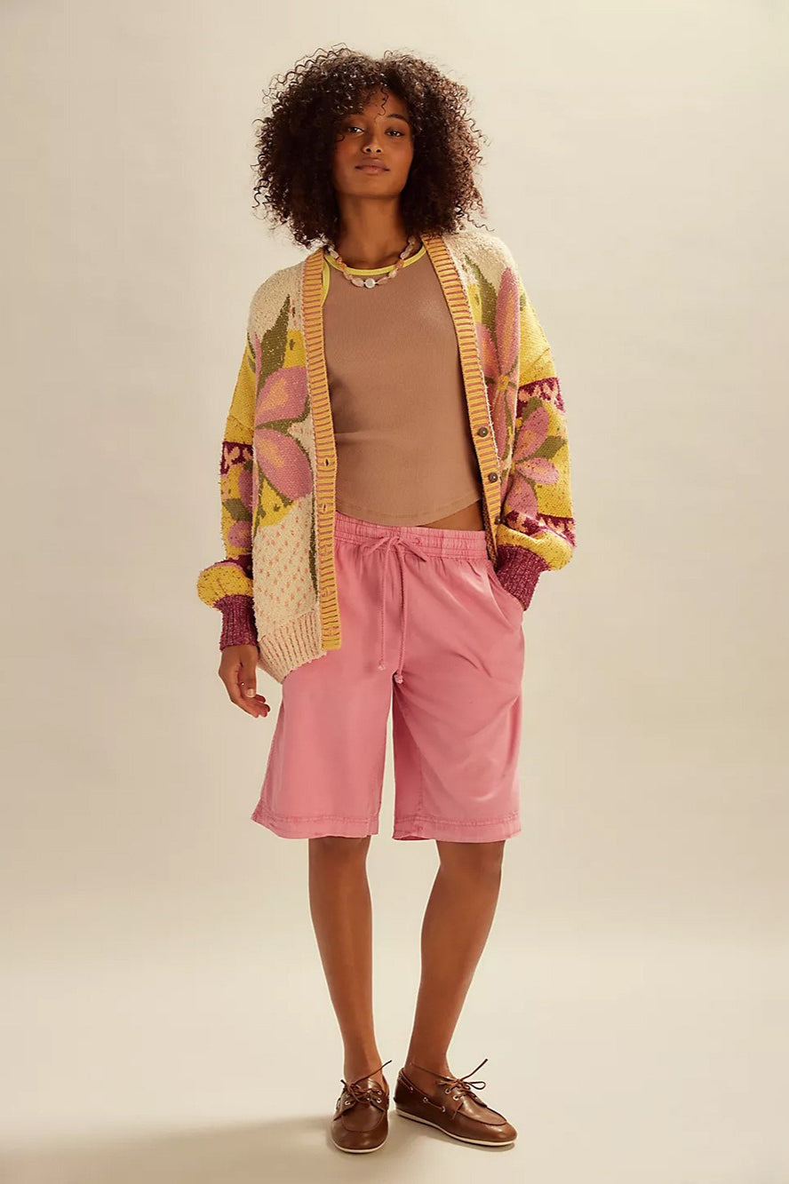 Abstract Print Lapel Long Sleeve Knit Sweater image 4