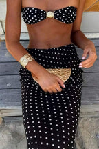 Sexy Polka Dot Mesh Skirt Three Piece Swim Set image 4