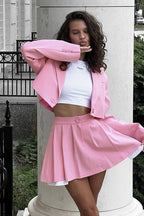Mini Skirt with Lapel Blazer Two Piece Set image 6