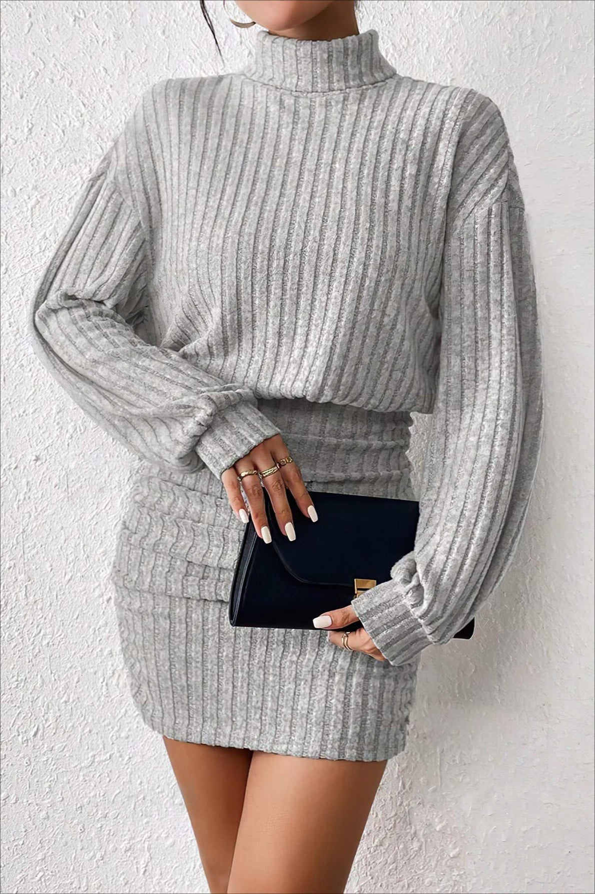 Slim Fit Ribbed Knit Sweater Dress image 6