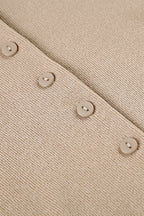 Solid Button Knit V Neck Slim Mini Dress image 10
