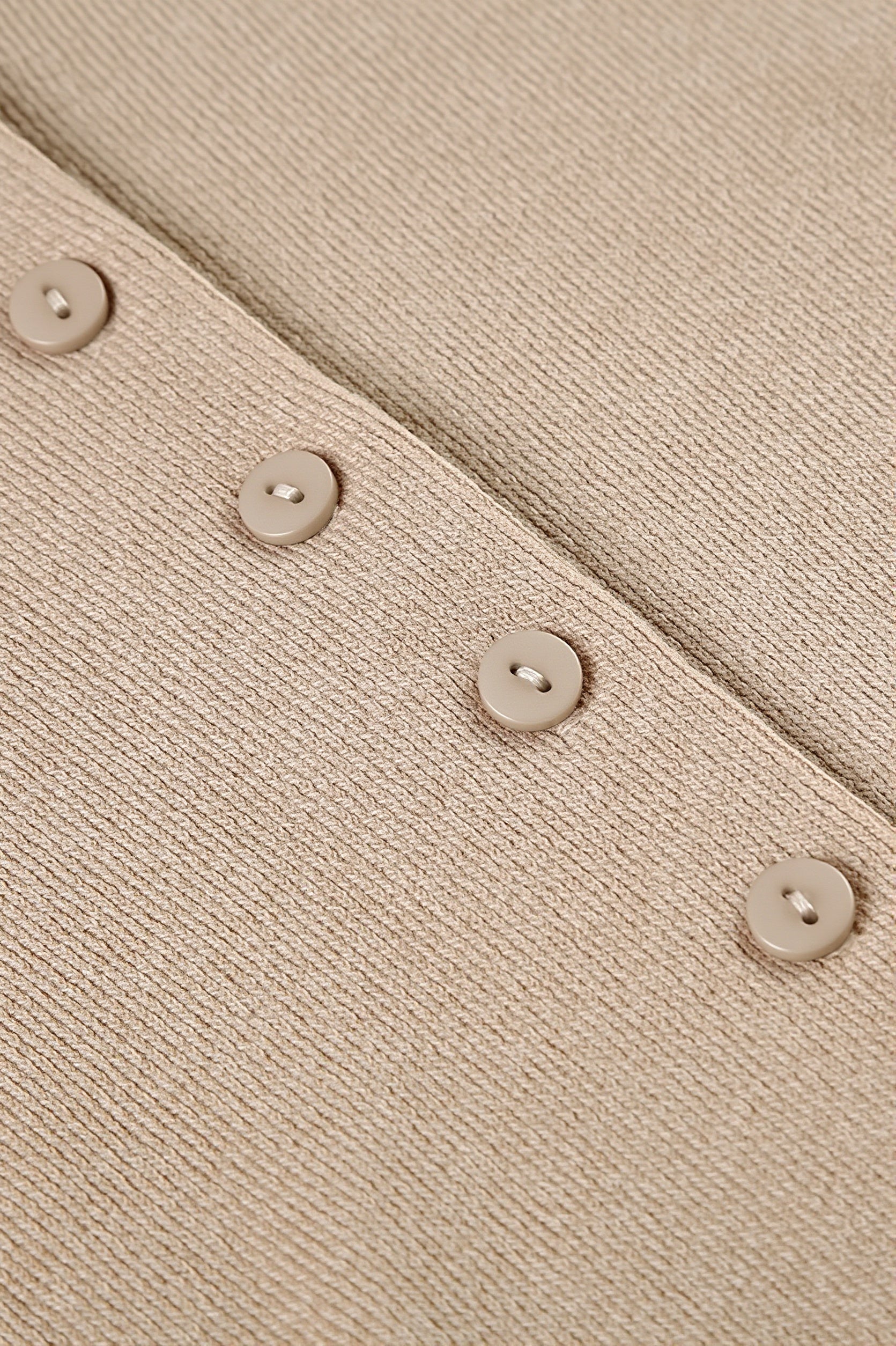 Solid Button Knit V Neck Slim Mini Dress image 10