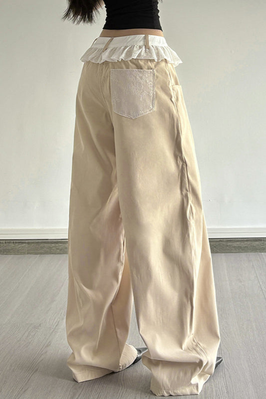 Lace-Panel Loose-Fit Cargo Pant image 4