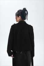 Suede Open Front Biker Jacket image 11