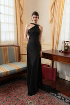 Satin Mermaid Slim Fit Elegant One Shoulder Solid Color Prom Dress image 17