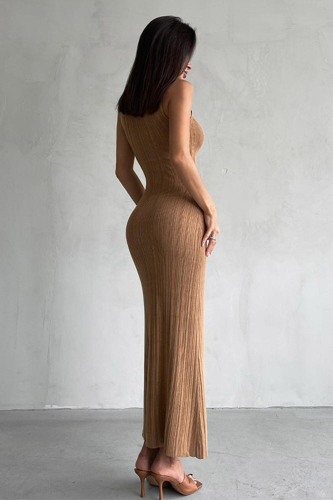 Sleeveless Turtleneck Knit Sweater Dress image 7