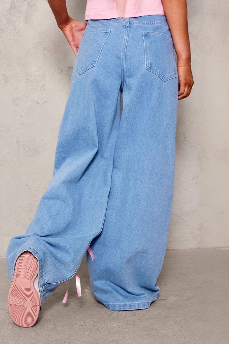 Bow High Waist Wide Leg Jeans image 3