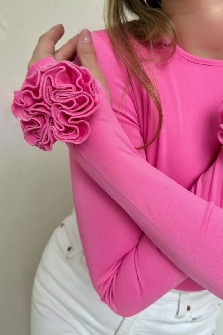 3D Floral Slim-Fit Long Sleeve Tee image 9