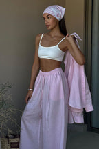 Cotton Loose Long Sleeve Shirt Pants Two Piece Set image 3