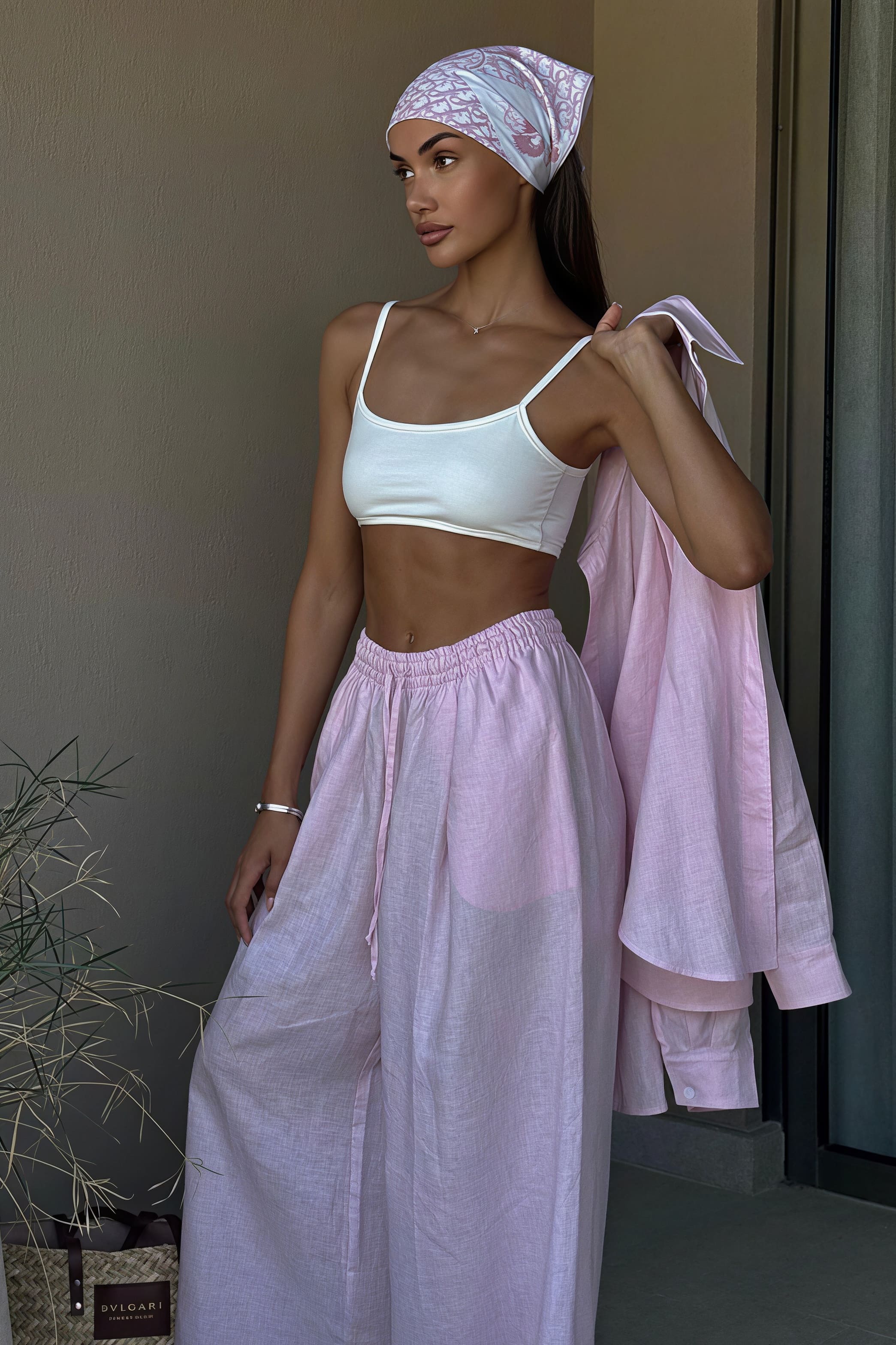 Cotton Loose Long Sleeve Shirt Pants Two Piece Set image 3
