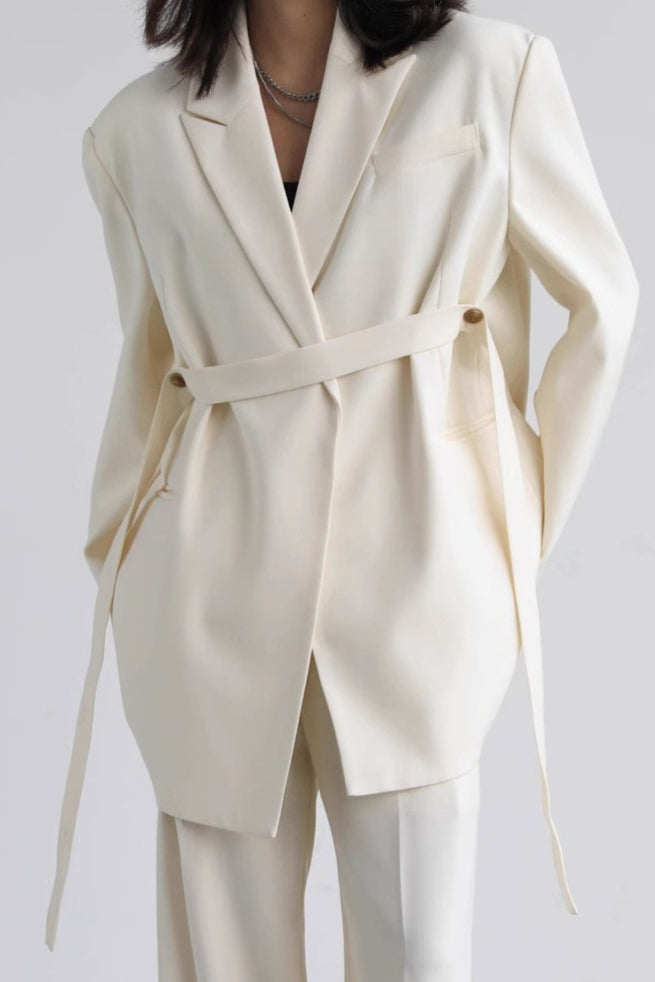 Belted Shoulder Detail Blazer image 1