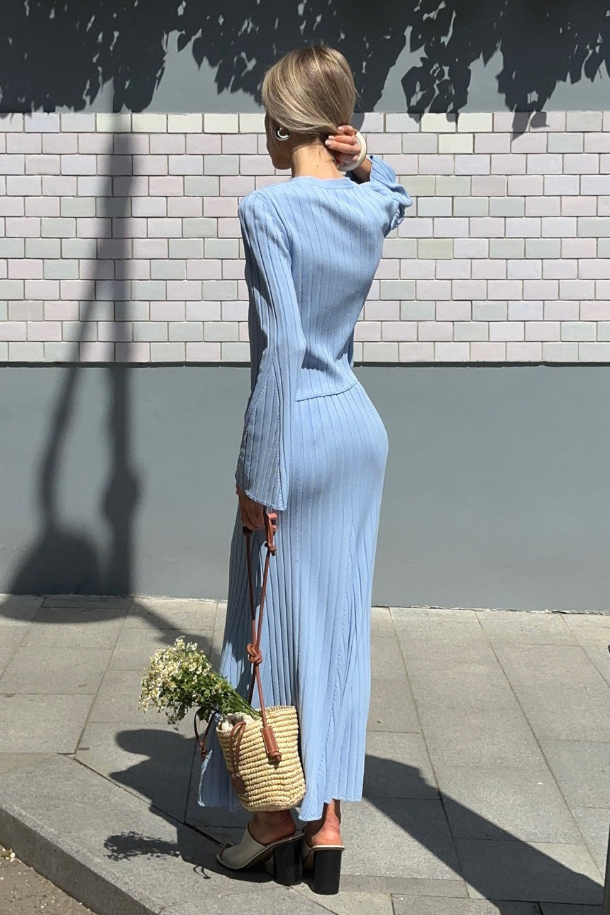 Two-Piece Bell Sleeve Knit Sweater Dress image 2