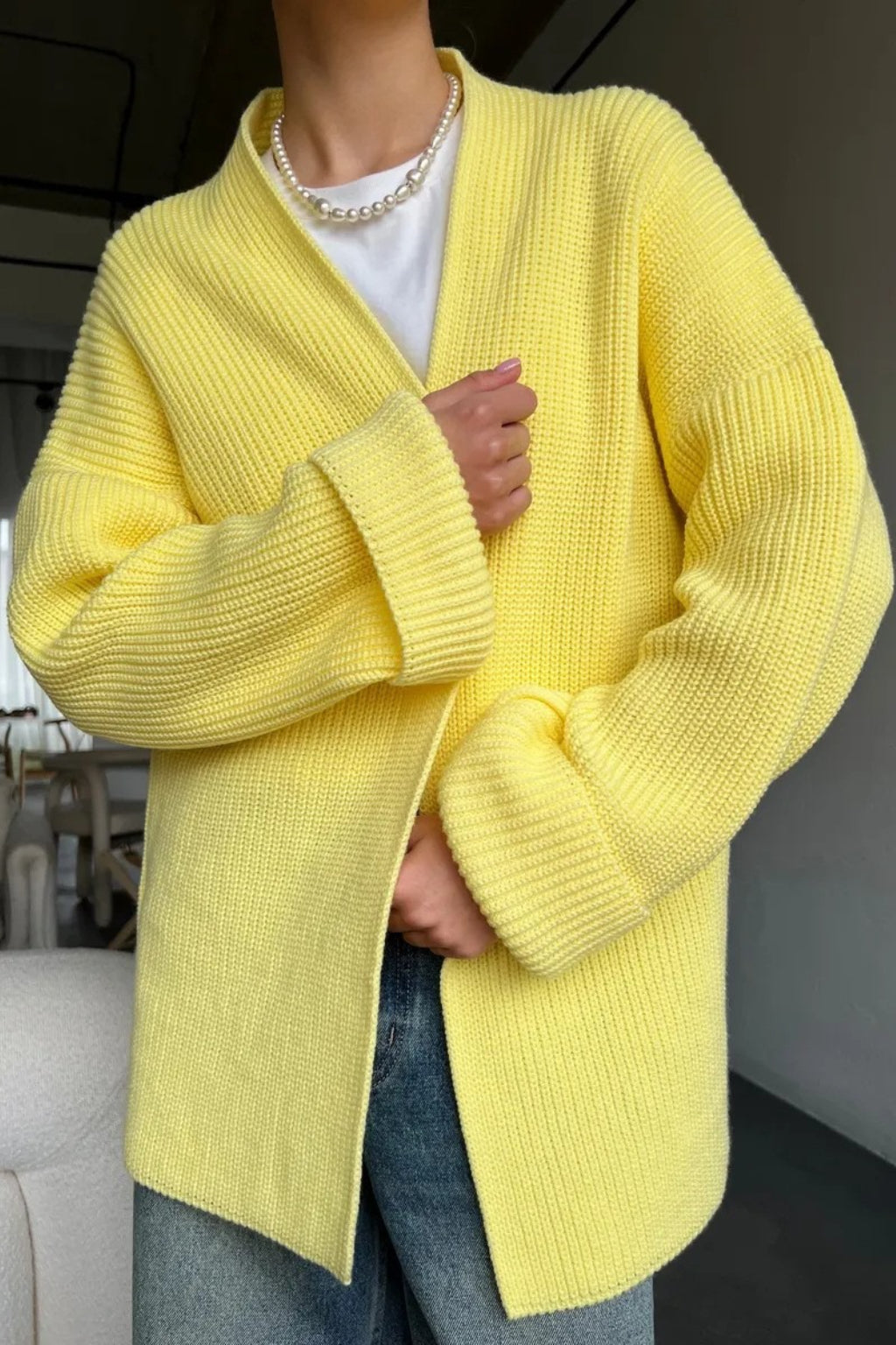Relaxed Cozy Tie Waist Knit Cardigan image 5