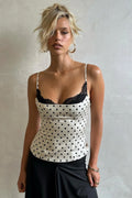 Sexy Lace Polka Dot Patchwork Slim Cami Top image 1