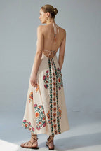 Colorful Floral Maxi Strap Boho Dress image 3