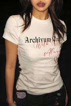 Shoulder Fit Cropped Heart Print T‑shirt image 4