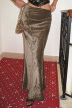 Vintage Velvet Bias-Cut Maxi Skirt image 1