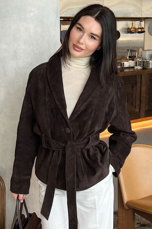Suede Vintage Long Sleeve Jacket image 1