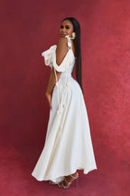 Solid Asymmetrical Shoulder Cowl Neck Cami Maxi Dress image 4