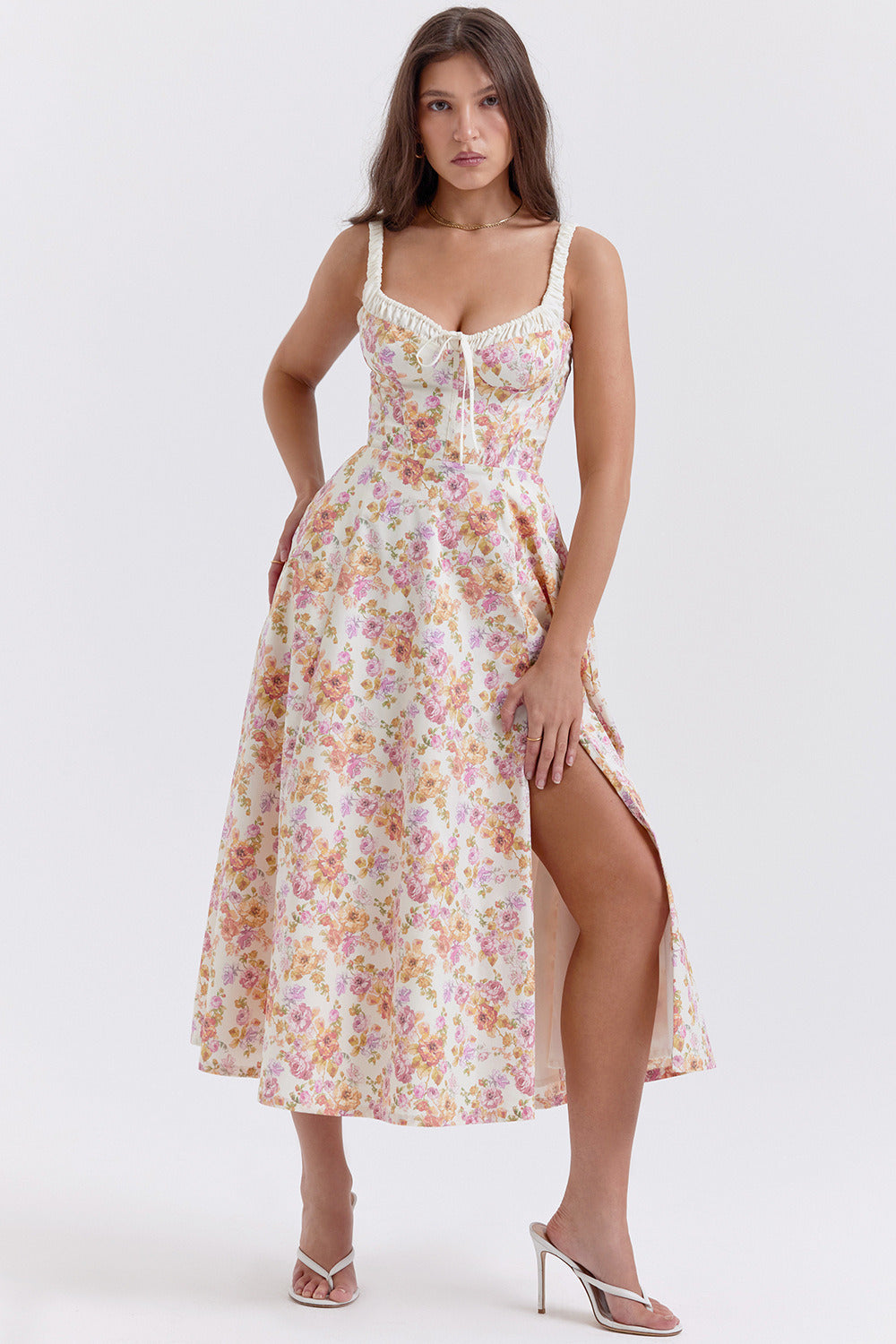 Cami Slit Waist Slim Floral Dress image 6