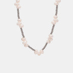 Francesca Bead Necklace detail view styled for Avrienne