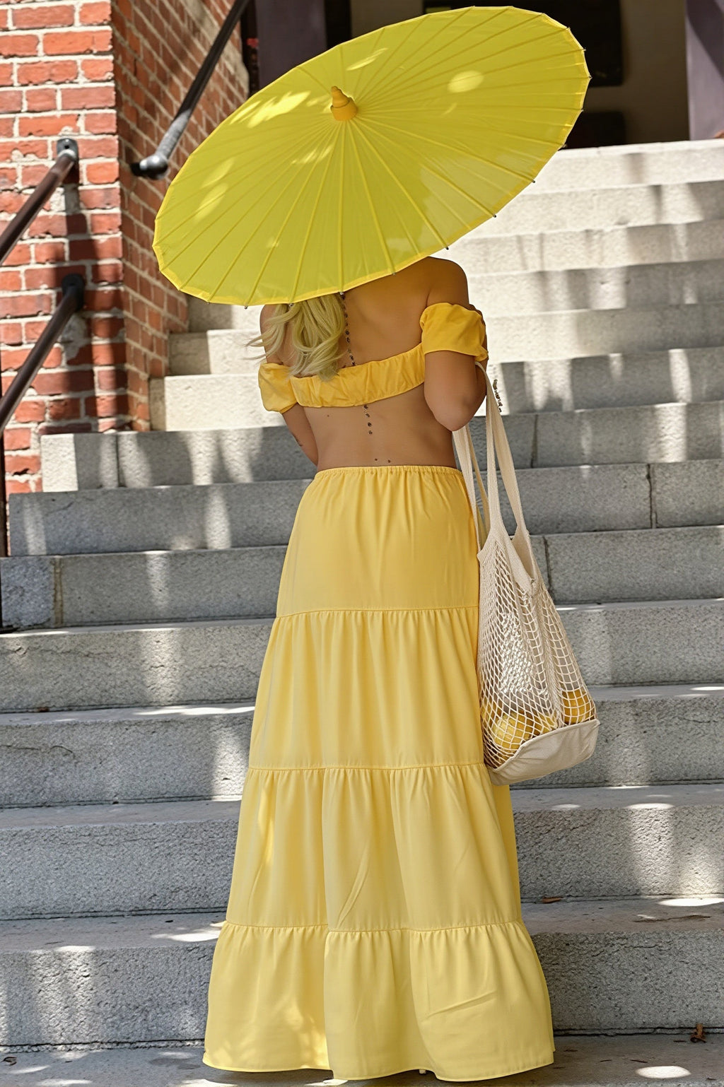 Solid Strapless Tie Ruched Tiered Skirt Sets image 5