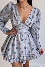 Floral Long Sleeve Party Dress image 8