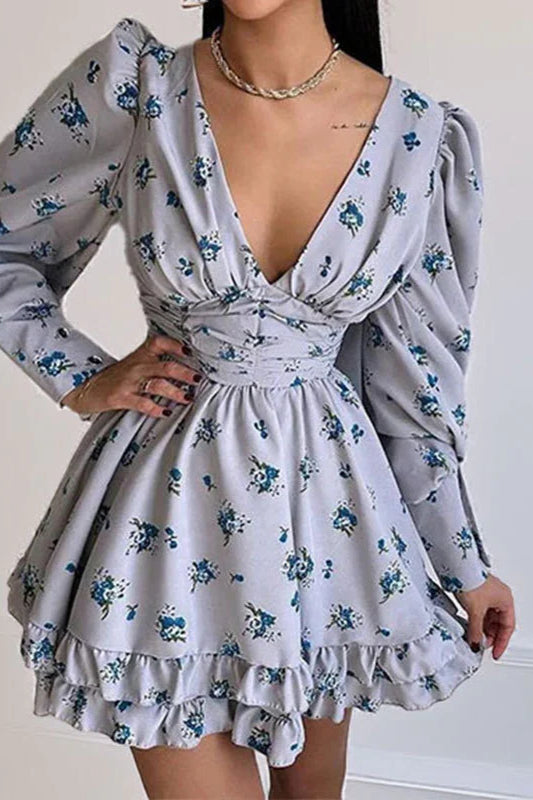 Floral Long Sleeve Party Dress image 8