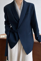 Fashionable Draped Apple Collar Blazer image 4