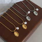 Arielle Pearl Necklace styled for Avrienne