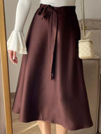 Iris Satin Skirt styled for Avrienne