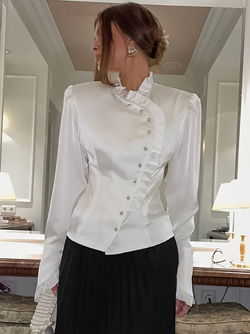 Ruffled Victorian Style Fitted Blouse image 11