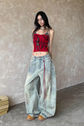 Y2K Light Blue Baggy Denim Jeans image 4