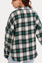 Plaid Stand Collar Button Shirt  Blouse image 3