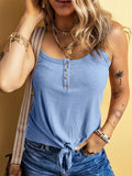 Lara Button Tank styled for Avrienne