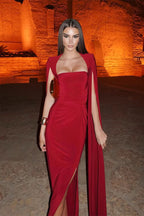 Elegant Square Neck Evening Maxi Dress image 5