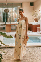 Sexy Spaghetti Strap Linen Vacation Maxi Dress image 3