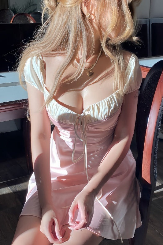 Satin Strapless Tie Slim Romantic Maxi Dress image 9