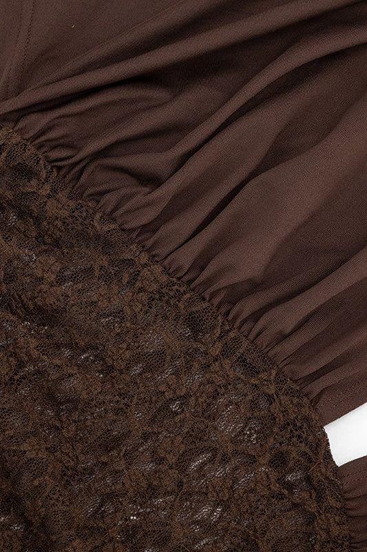 Batwing Lace Splicing Elegant Blouse image 7