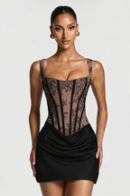 Elegant Lace Fishbone Ruched Mini Dress image 5