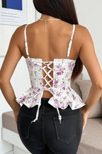Floral Irregular Ruffle Tie Cami Top image 22