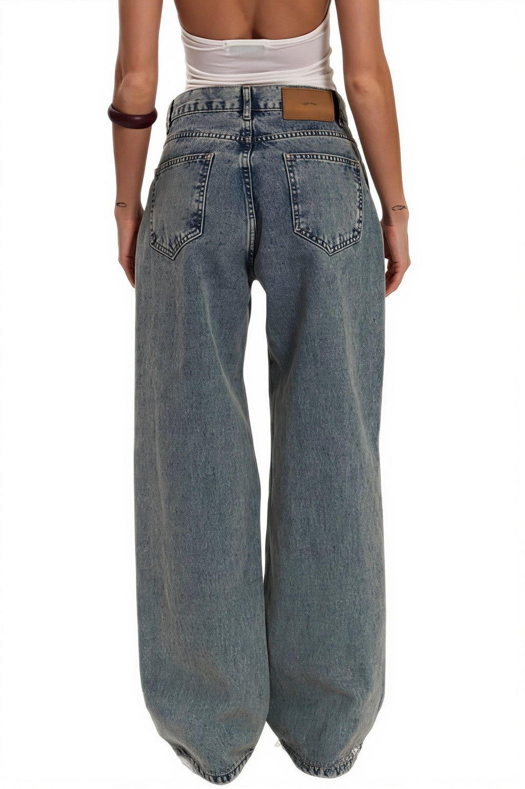 Vintage Splice Sheer Texture Jeans image 3