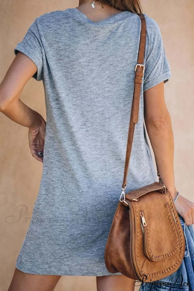 Deep T-shirt V-neck Dress image 2